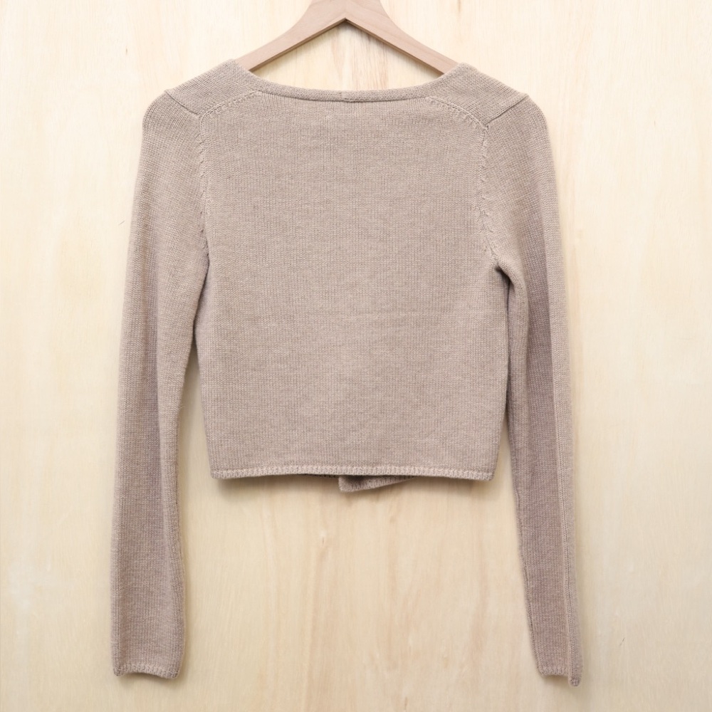 NWT Aritzia Wilfred Basque Wool Cardigan Oatmeal XS - Picture 3 of 4